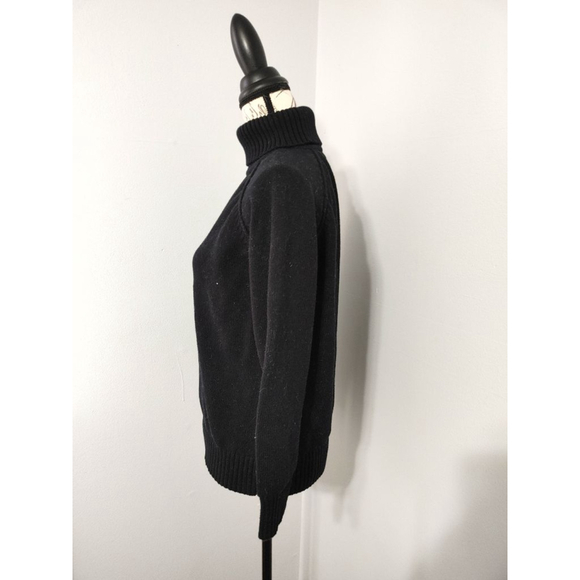 Women's Karen Scott Black Cotton Turtleneck Sweater M - Picture 2 of 7